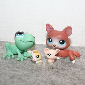 Littlest Pet Shop LPS Bobblehead * Frog #2356/Corgi #317 w Sm Mouse Bunny L32